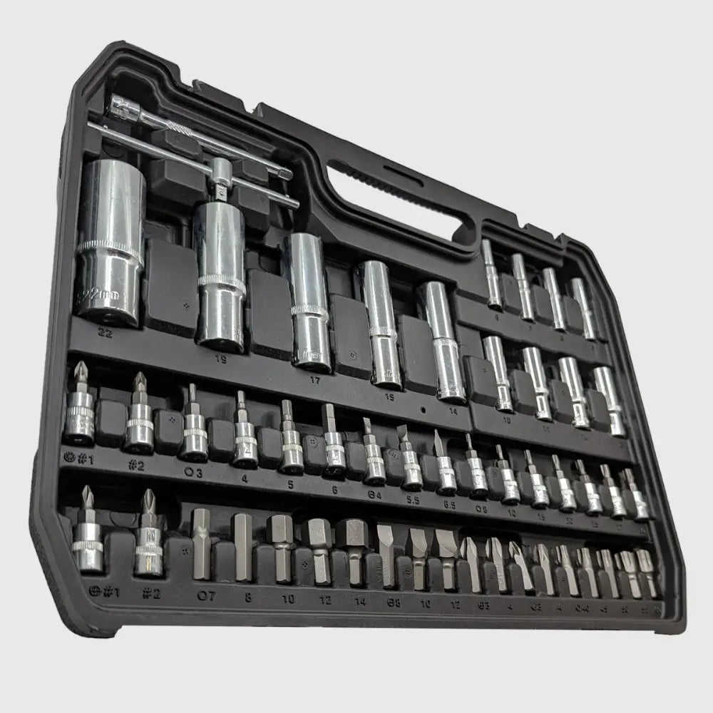 108-Piece Chrome Vanadium Socket Set – TorqueMaster