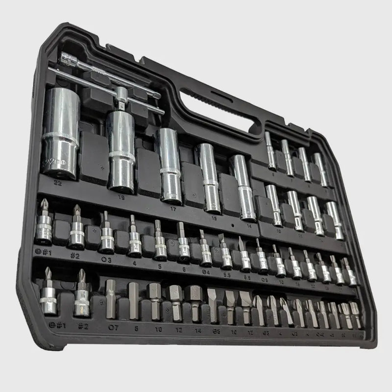 108-Piece Chrome Vanadium Socket Set – TorqueMaster