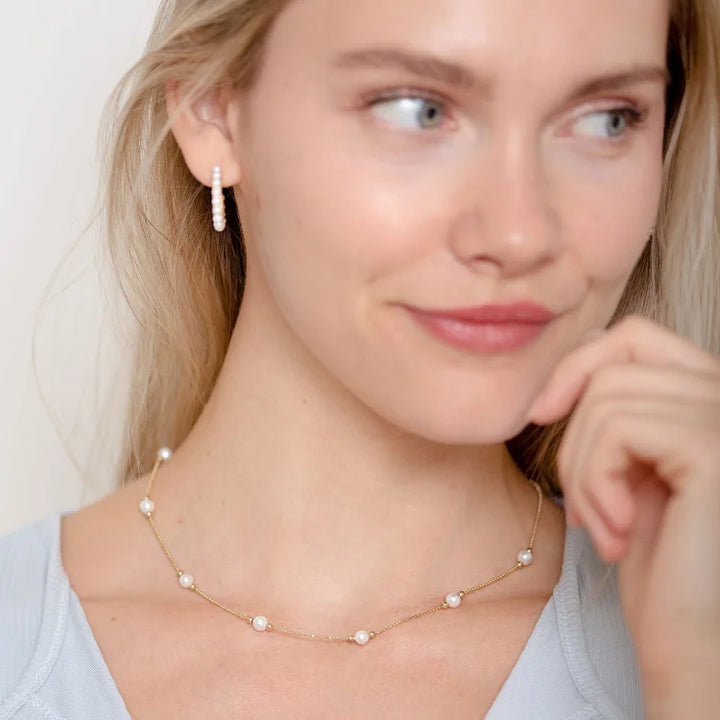 Timeless Gold Pearl Necklace - Serena