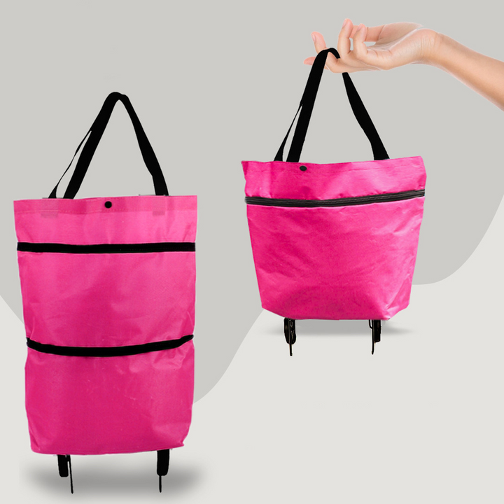 2-in-1 Convertible Shopping Bag with Wheels - CarryFlex