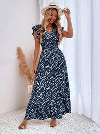 Sukienka Flora Print Ruches | Stylowa i Modna