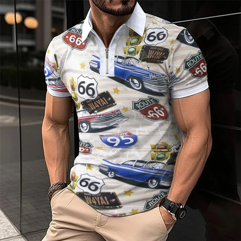 Sammy Jackson™ Boris Polo w Dużym Rozmiarze | W Paski i Stylowy