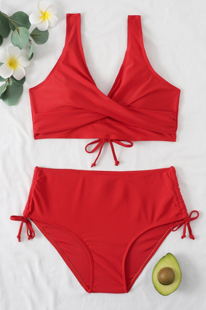 Colorful Bikini with Drawstring and Twist Detail – Zaraï