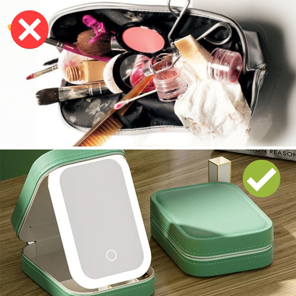 Compact Lighted Makeup Organizer for On the Go - Liora