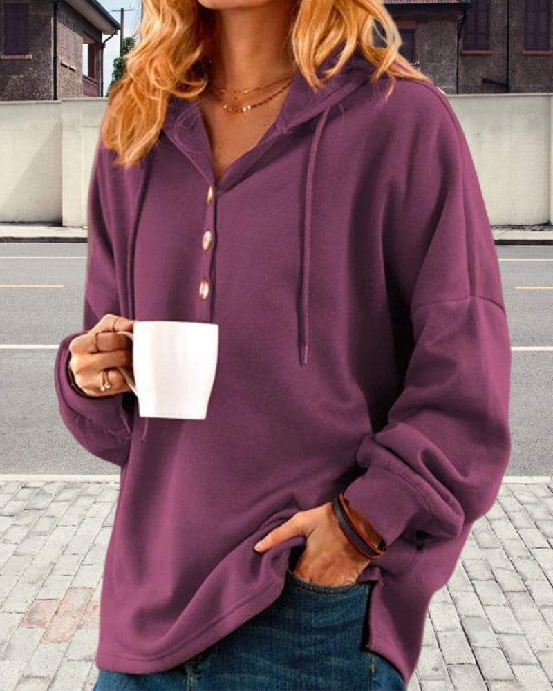 Hoodie met Knoopsluiting - Luna