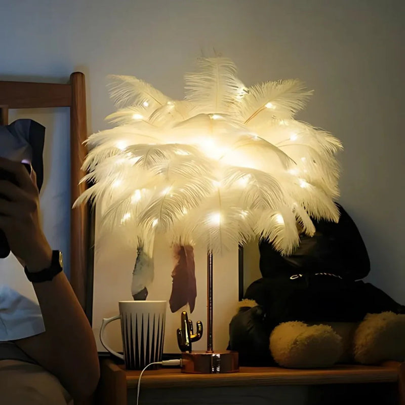 Atmospheric Feather Palm Tree Lamp - LumaPalm