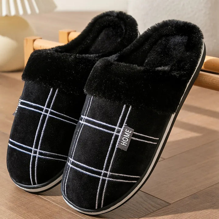 Sammy Jackson™ Check Instappers | Fluweelzachte geruite pantoffels