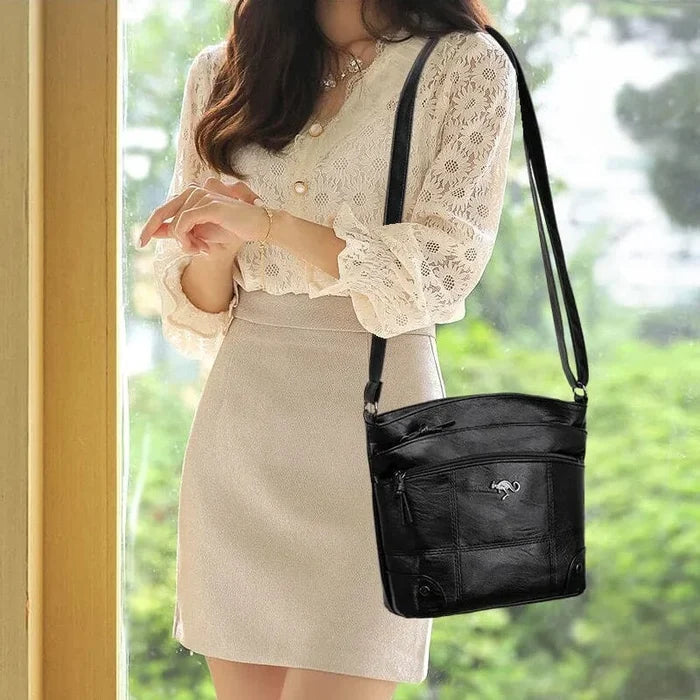 Stylish Leather Women's Shoulder Bag - Sabrina