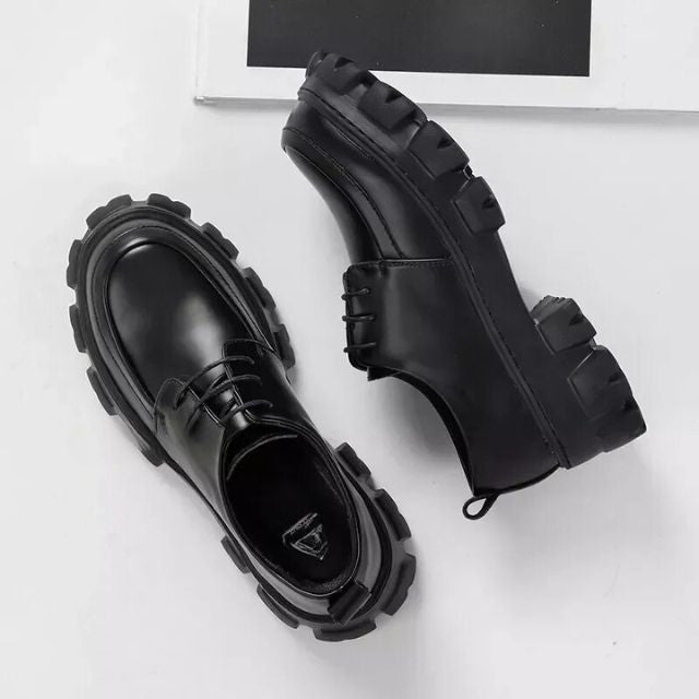 Nowoczesne skórzane buty z grubą podeszwą - Ethan