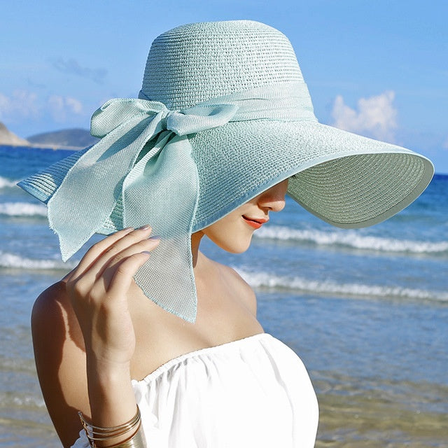 Women's straw hat with sun protection – Candy