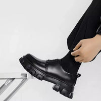 Nowoczesne skórzane buty z grubą podeszwą - Ethan