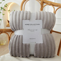 Wide Striped Flannel Fleece Blanket - CozyStripe