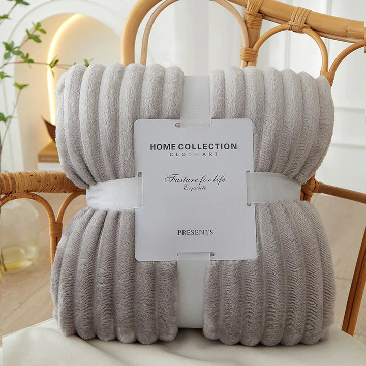 Wide Striped Flannel Fleece Blanket - CozyStripe