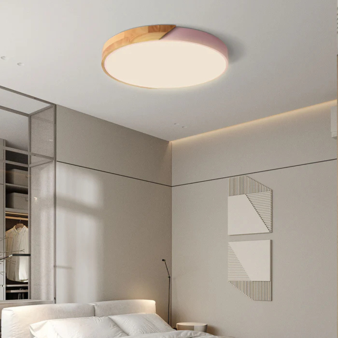 Delos Scandi Wood Ceiling Light | Natural LED Design Lamp 6