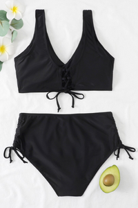 Solid Bikini Set with Sporty Twist – Solea
