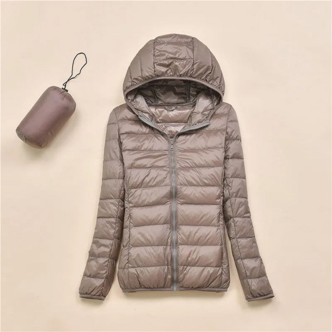 Ultra-Light Quilted Women's Jacket with Hood – Elara