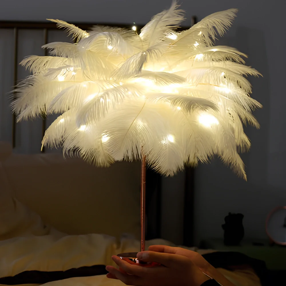 Atmospheric Feather Palm Tree Lamp - LumaPalm