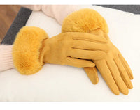 Suède Handschoenen met Imitatiebont - VelvetGlam