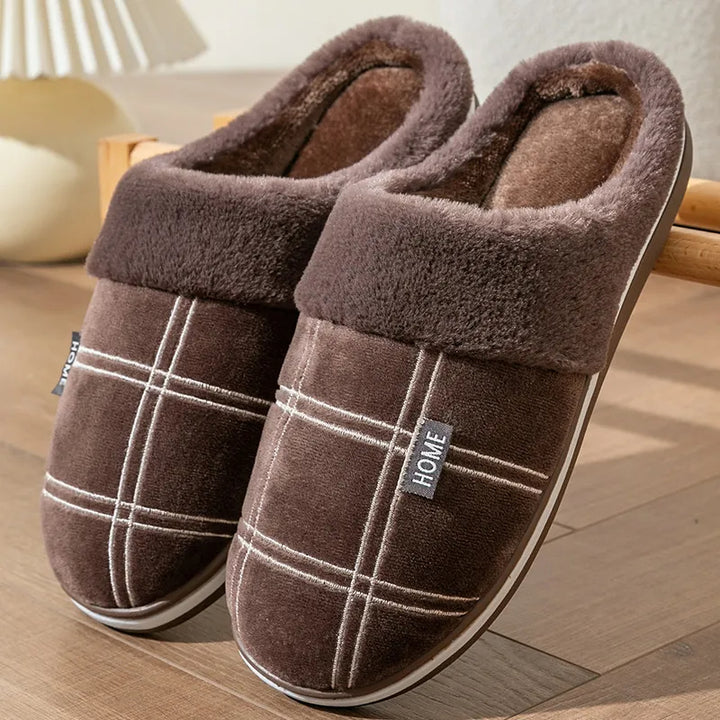 Sammy Jackson™ Check Instappers | Fluweelzachte geruite pantoffels