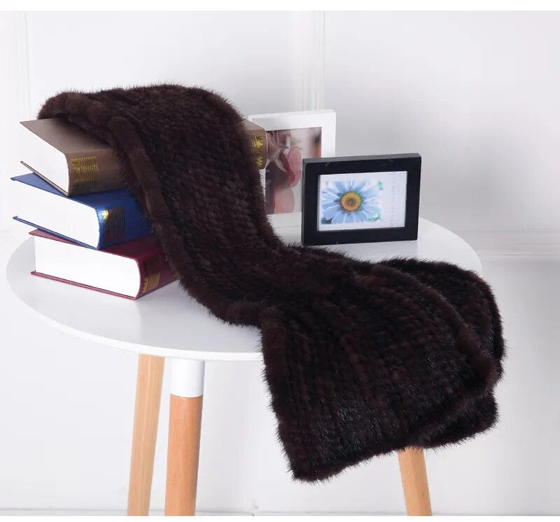 Sammy Jackson™ Knitted Scarf | Warm and stylish mink fur scarf