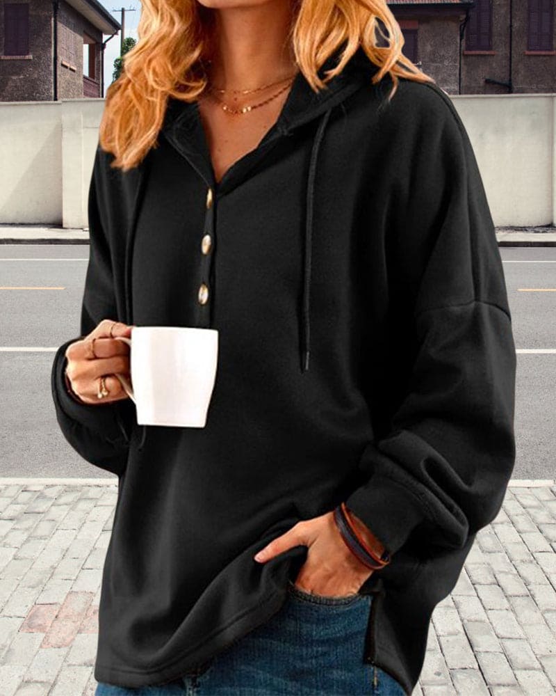 Hoodie met Knoopsluiting - Luna