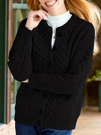 Effen Gebreid Vest met Knoopsluiting en Zakken - Olivia