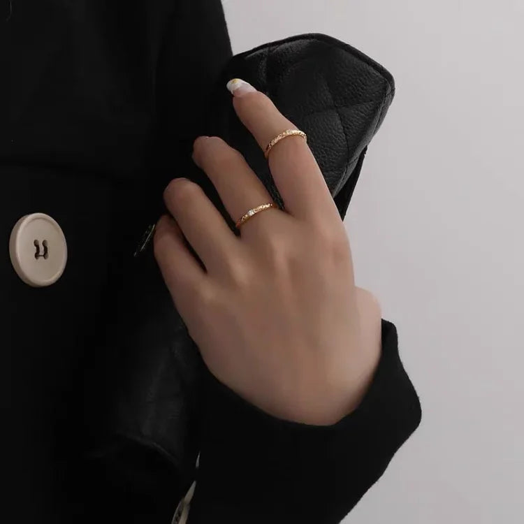 Gold-Plated Sterling Silver Ring with Zirconia - Aurora