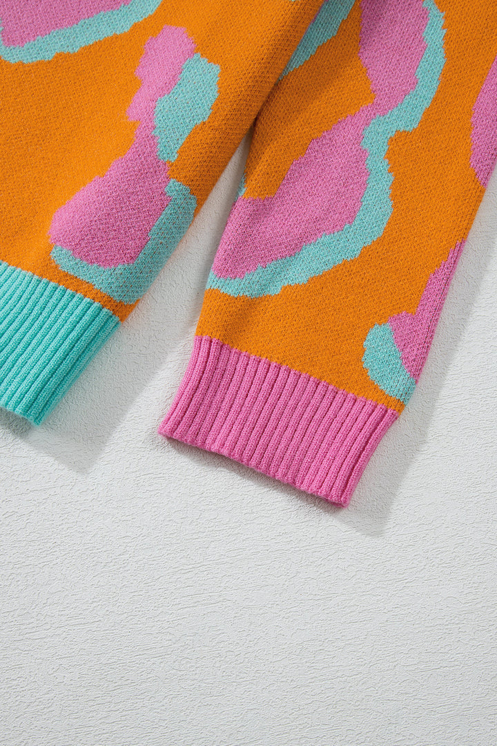Damestrui Met Colorblock Luipaardprint En Ronde Hals – Liora