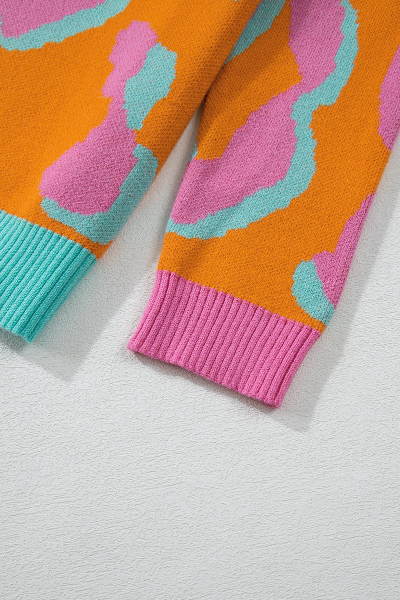 Damestrui Met Colorblock Luipaardprint En Ronde Hals – Liora