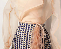 Two-Piece Chiffon Summer Set with Belt and Skirt – Maurelle