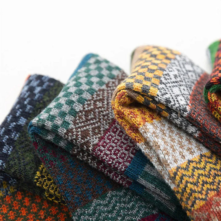 Sammy Jackson™ Retro Woolies Zestaw | Ciepłe i wygodne skarpetki ze stylowym wzorem