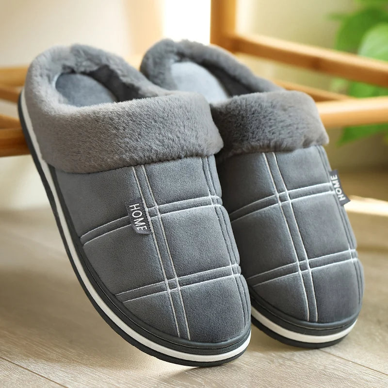 Sammy Jackson™ Check Instappers | Fluweelzachte geruite pantoffels