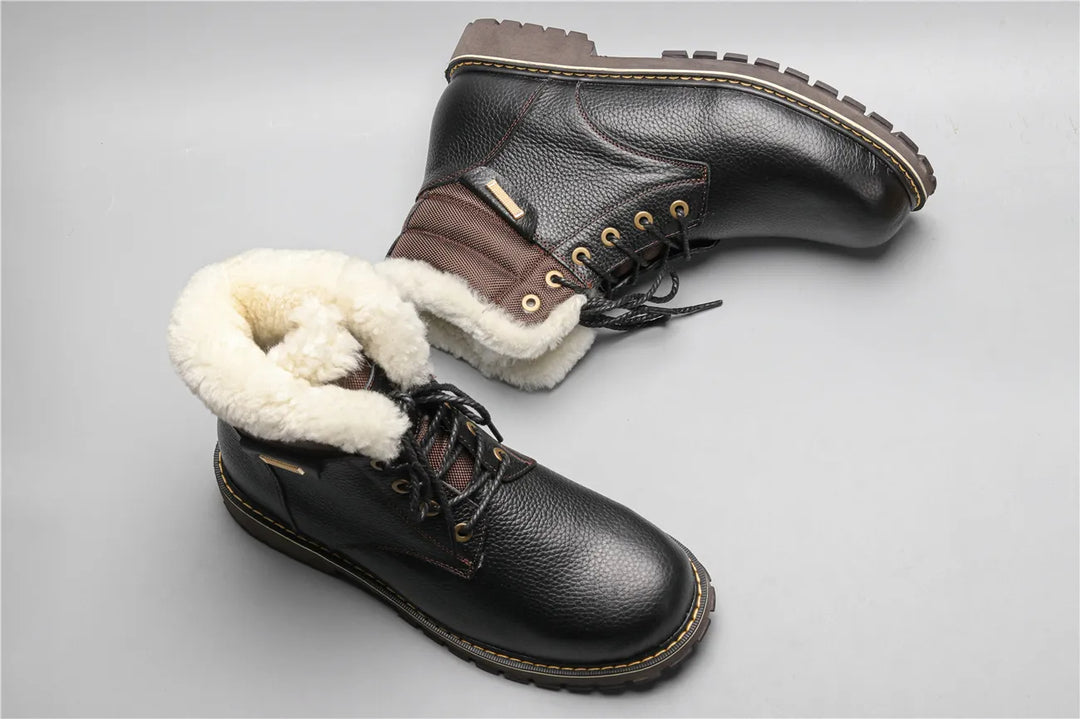 Sammy Jackson™ Leren Winterlaarzen | Met heerlijk warme wollen voering