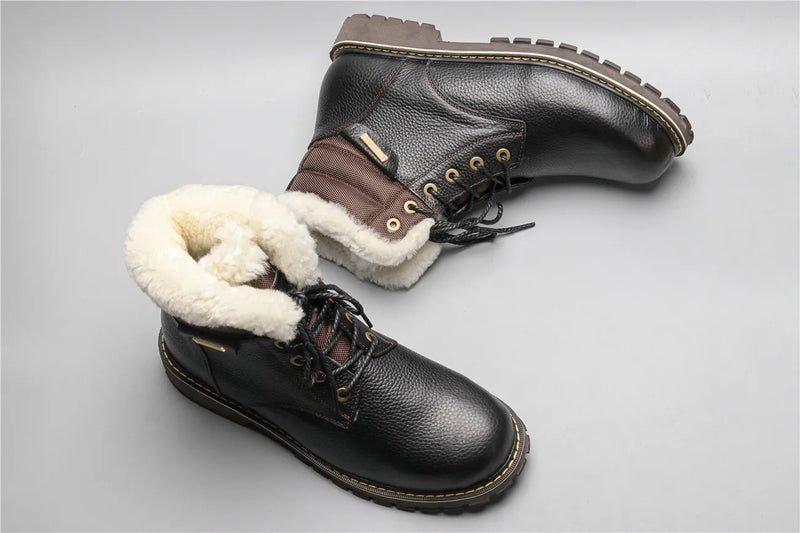 Sammy Jackson™ Leren Winterlaarzen | Met heerlijk warme wollen voering