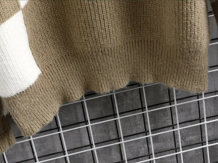 Sammy Jackson™ Color Patch Trui | Geruite gebreide trui