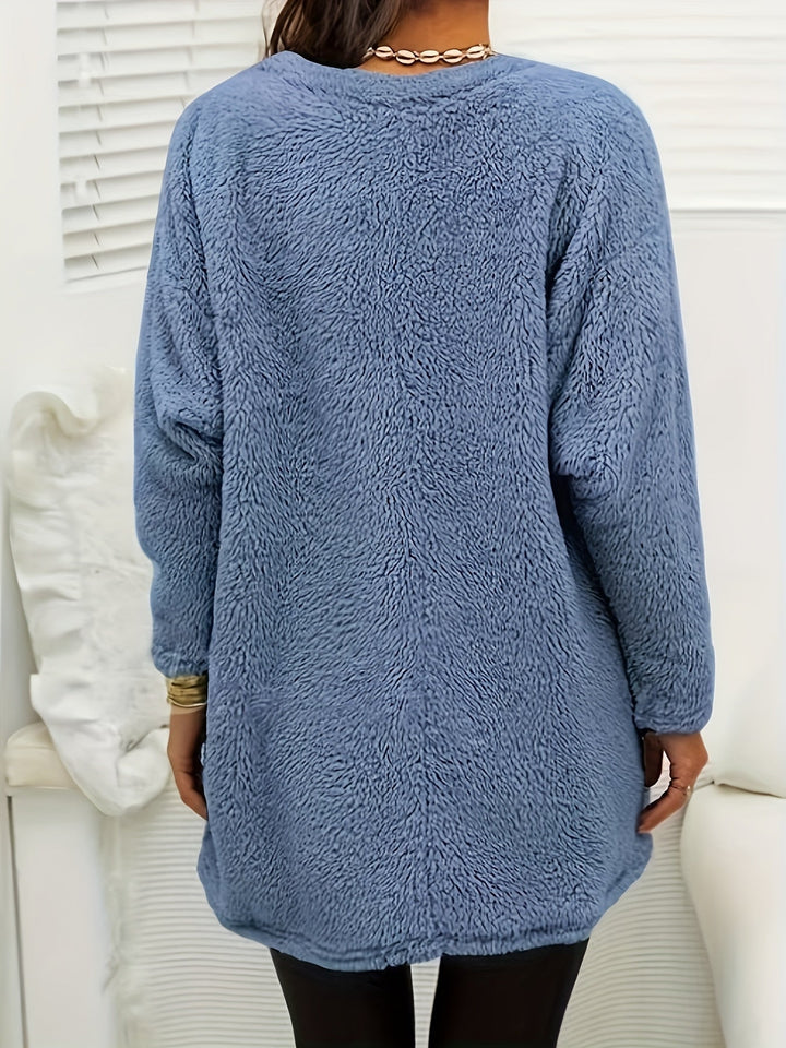 Comfortable Fleece Sweatshirt with Print - Luna