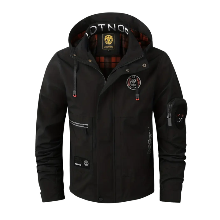 Heren Outdoorjas waterproof met capuchon & geruite voering – Jorrit