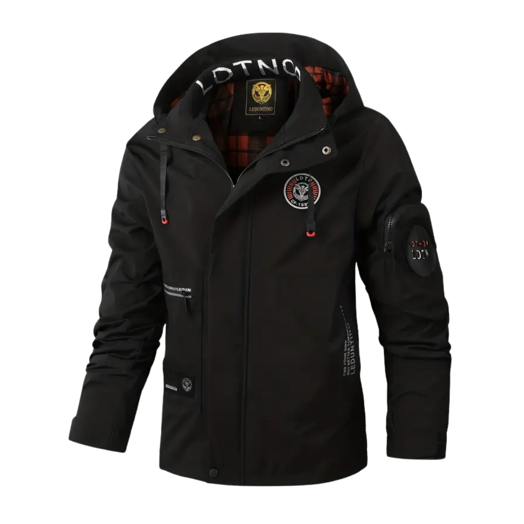 Heren Outdoorjas waterproof met capuchon & geruite voering – Jorrit
