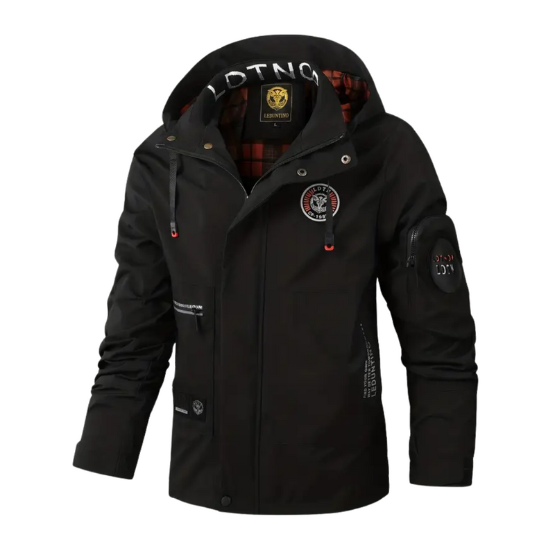 Heren Outdoorjas waterproof met capuchon & geruite voering – Jorrit