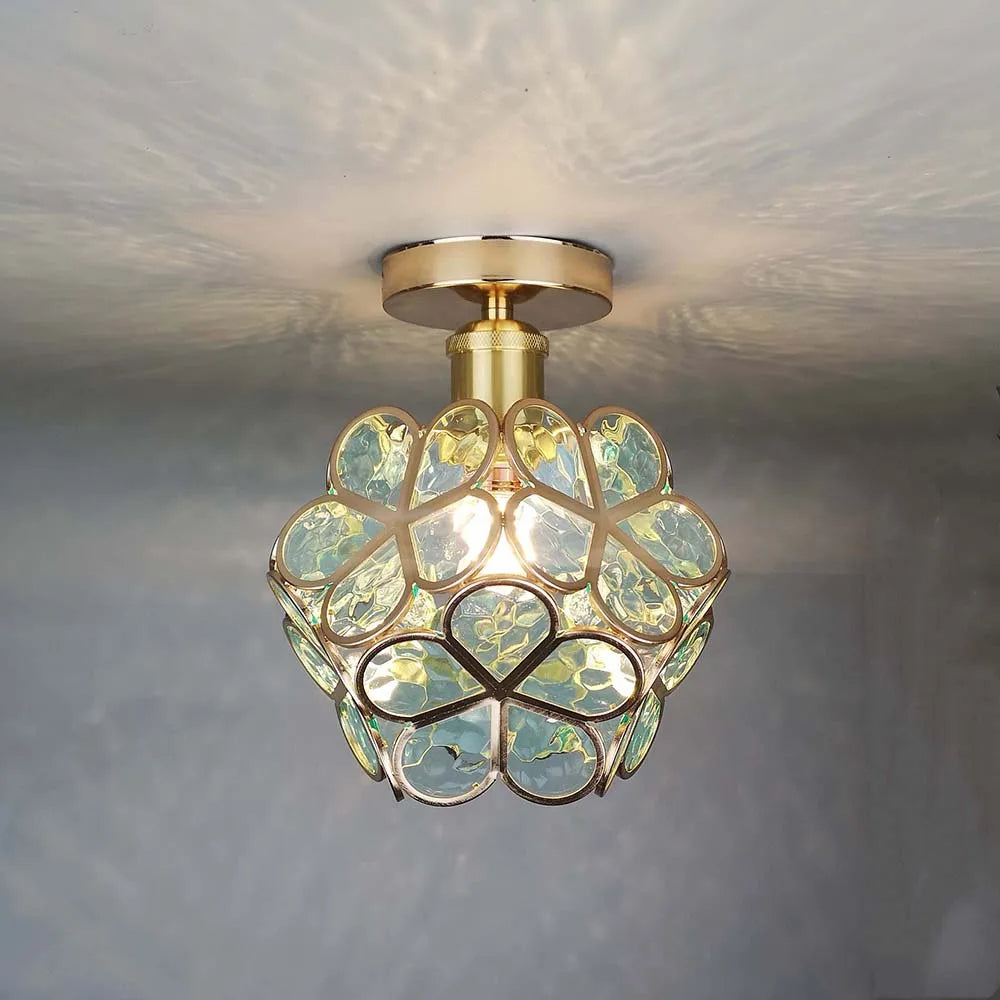 Glass Flower Ceiling Lamp - FloraGlow