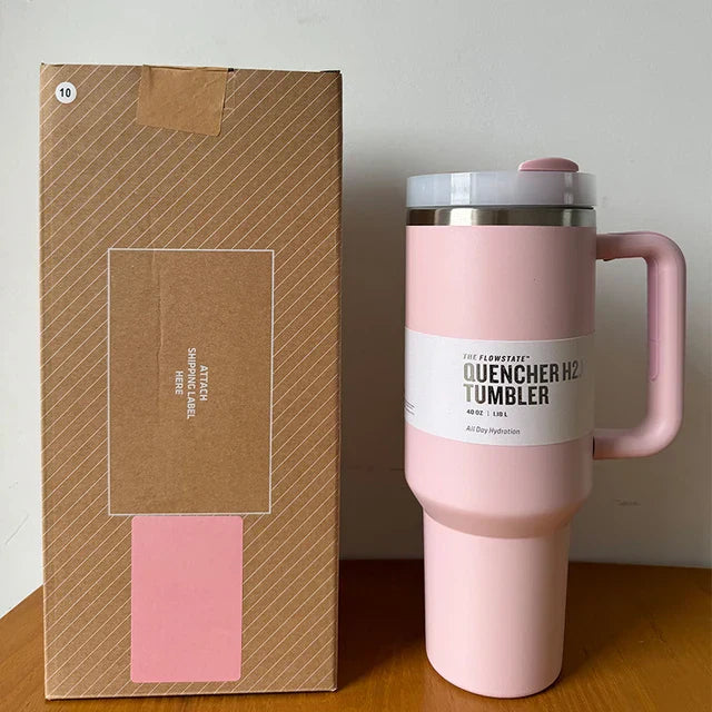 Vacuüm Geïsoleerde Beker met Deksel en Rietje - ThermoTumbler