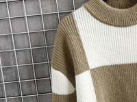 Sammy Jackson™ Color Patch Trui | Geruite gebreide trui