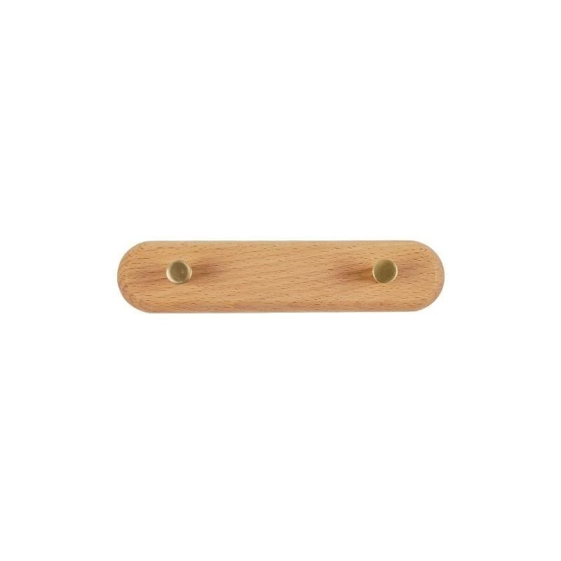 Wooden Wall Coat Rack with Brass Hooks - LignaHook