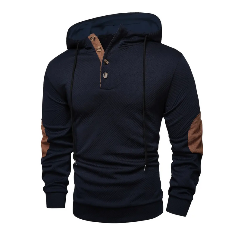 Outdoor Heren Hoodie met Comfort-Stretch & Knoopsluiting – Mads