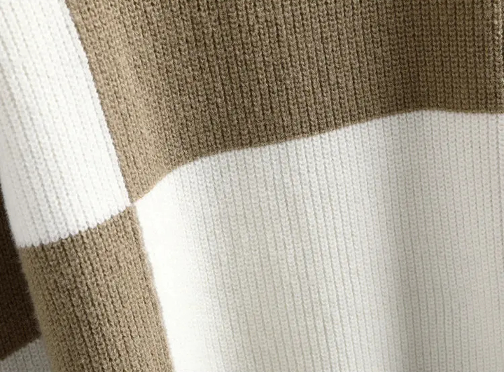 Sammy Jackson™ Color Patch Trui | Geruite gebreide trui