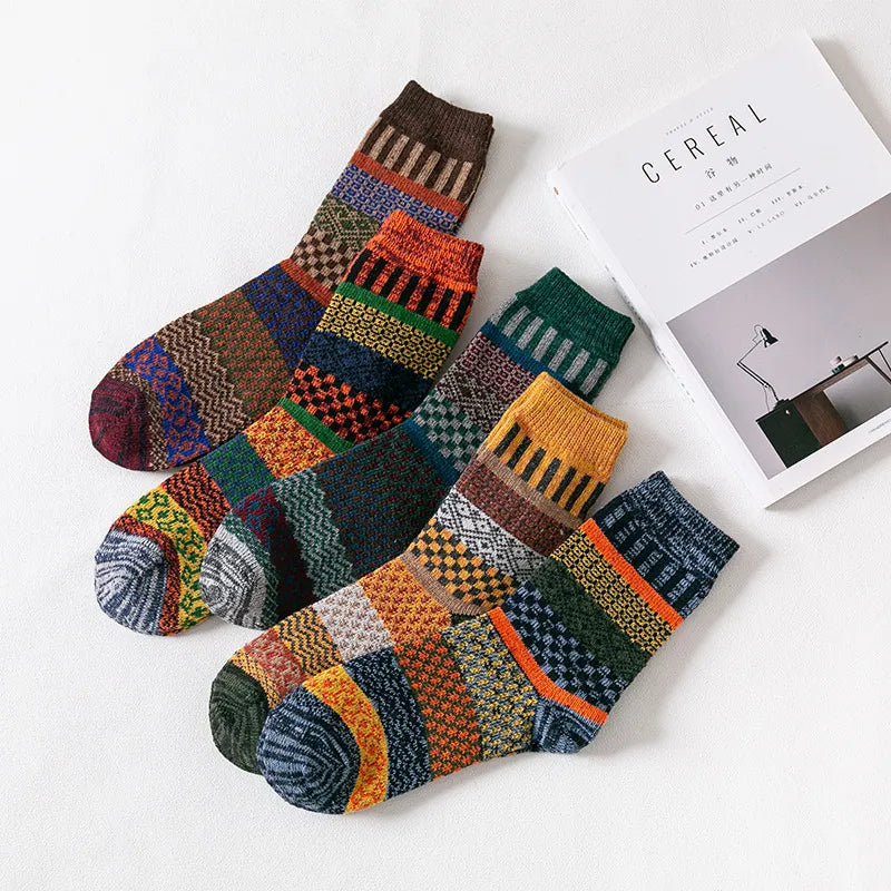 Sammy Jackson™ Retro Woolies Zestaw | Ciepłe i wygodne skarpetki ze stylowym wzorem