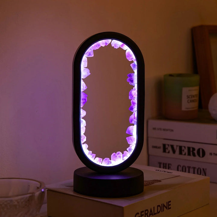 Ręcznie wykonana lampa z ametystem - Serenith