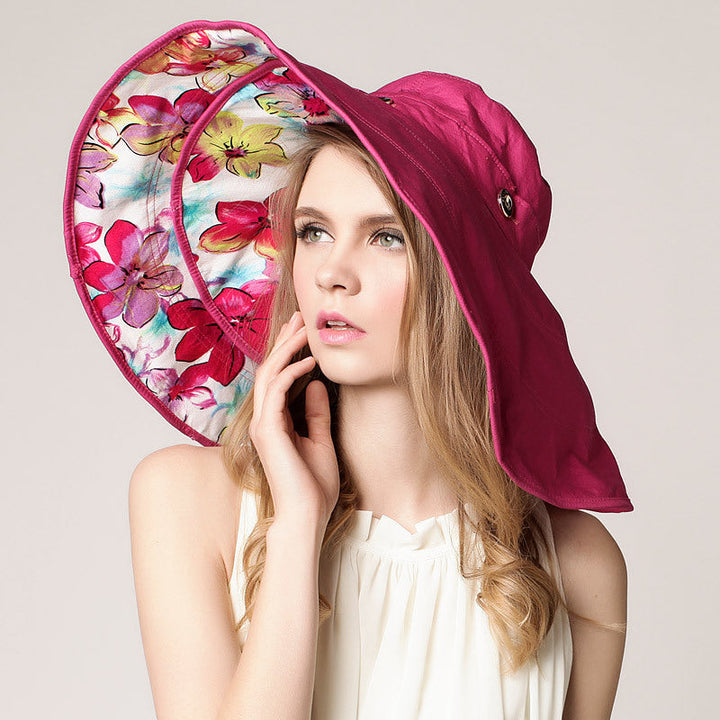 Light, sun-protective women's beach hat with wide brim - Cleofa