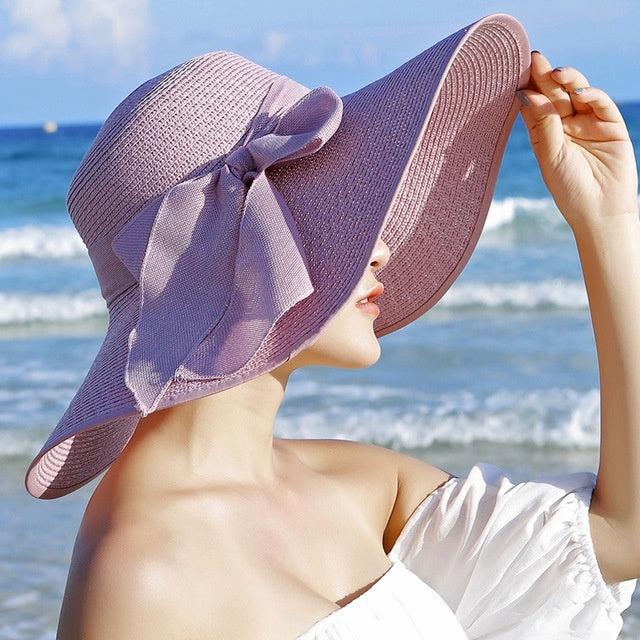 Women's straw hat with sun protection – Candy