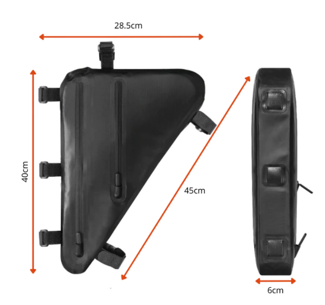 TriFrame Bike Bag | Keep all your belongings dry and safe during rainy bike rides!